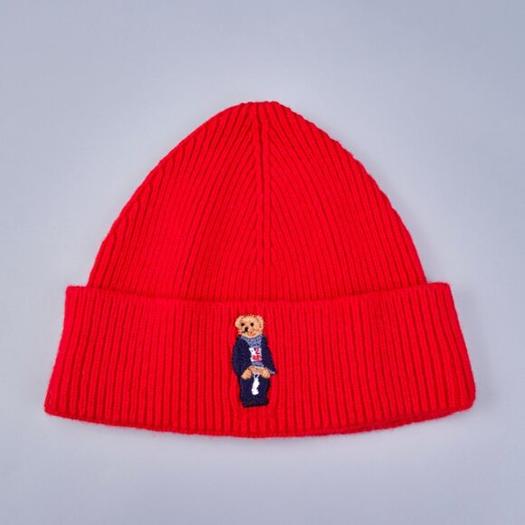 Polo Ralph Lauren Single-sided rolled-brim embroidered bear knitted hat - Picture 5 of 12